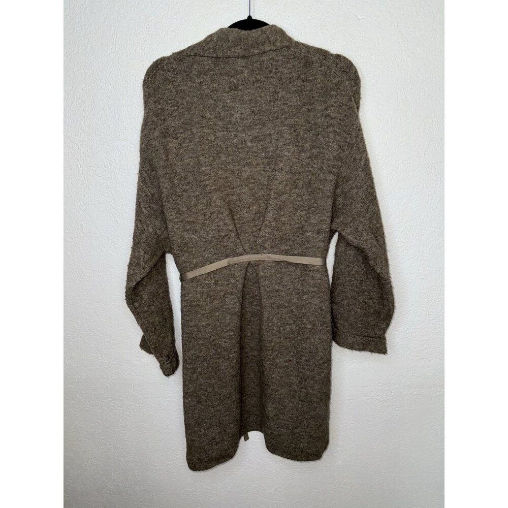 Moth Anthropologie Vallon Cardigan Brown Small Wool Blend Tie-Waist Sweater 1B - Picture 3 of 8